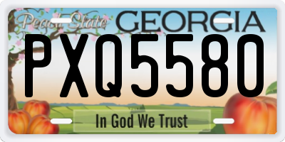GA license plate PXQ5580