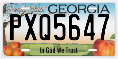 GA license plate PXQ5647