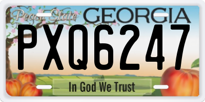 GA license plate PXQ6247