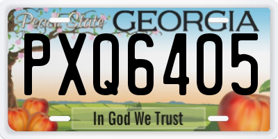 GA license plate PXQ6405