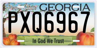 GA license plate PXQ6967