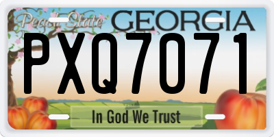 GA license plate PXQ7071
