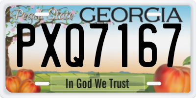 GA license plate PXQ7167