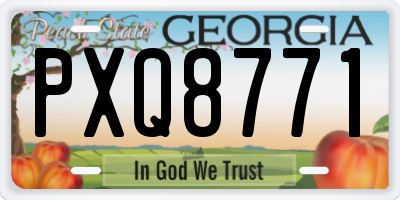 GA license plate PXQ8771