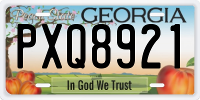GA license plate PXQ8921