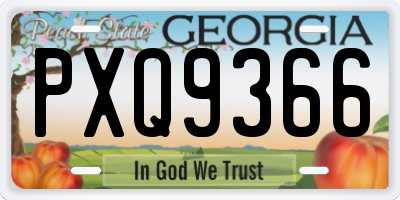 GA license plate PXQ9366