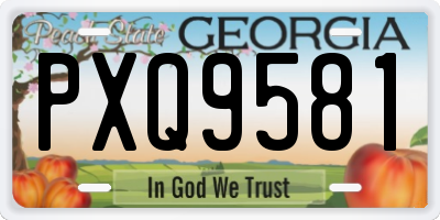 GA license plate PXQ9581