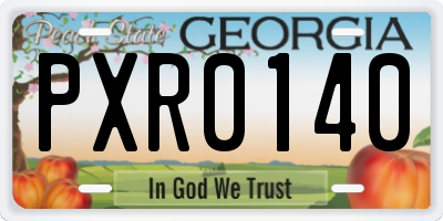 GA license plate PXR0140