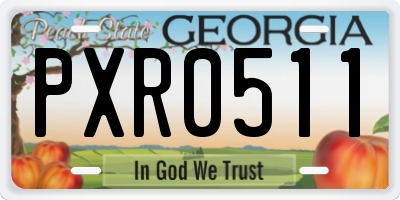 GA license plate PXR0511