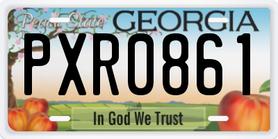 GA license plate PXR0861