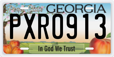 GA license plate PXR0913