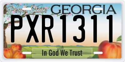 GA license plate PXR1311