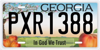 GA license plate PXR1388