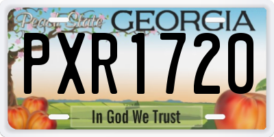 GA license plate PXR1720