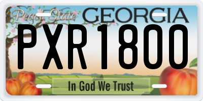 GA license plate PXR1800