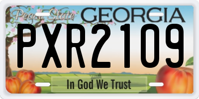 GA license plate PXR2109