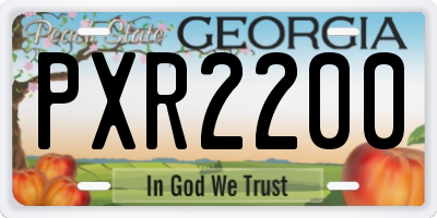 GA license plate PXR2200