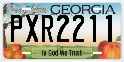 GA license plate PXR2211