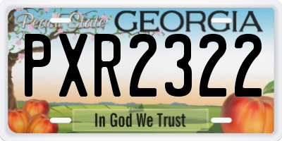 GA license plate PXR2322