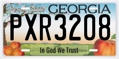 GA license plate PXR3208