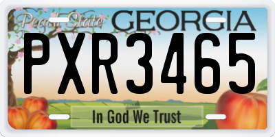 GA license plate PXR3465