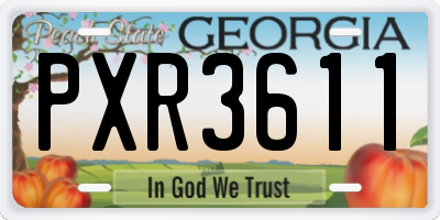 GA license plate PXR3611