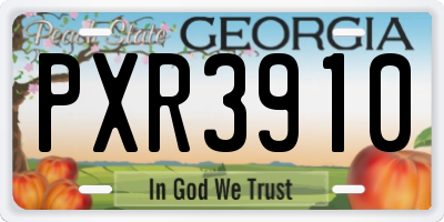 GA license plate PXR3910