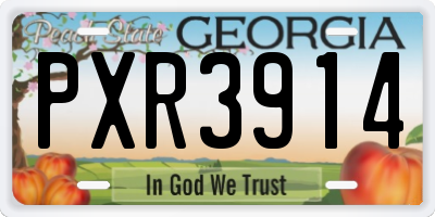 GA license plate PXR3914