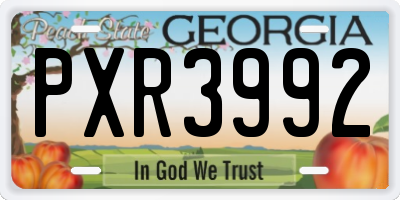 GA license plate PXR3992