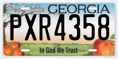 GA license plate PXR4358