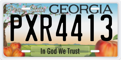 GA license plate PXR4413