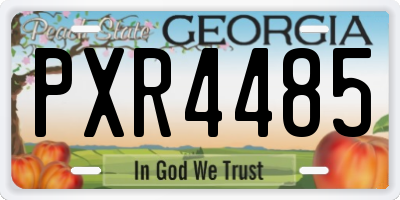 GA license plate PXR4485