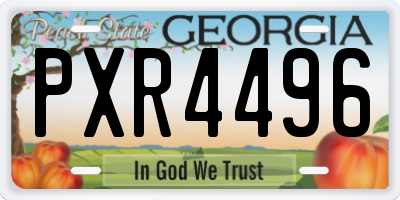 GA license plate PXR4496