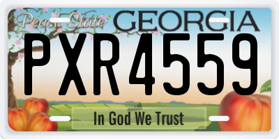 GA license plate PXR4559