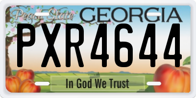 GA license plate PXR4644
