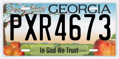 GA license plate PXR4673