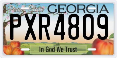 GA license plate PXR4809