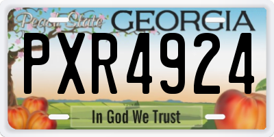 GA license plate PXR4924