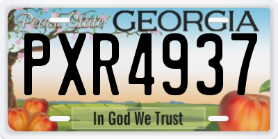 GA license plate PXR4937