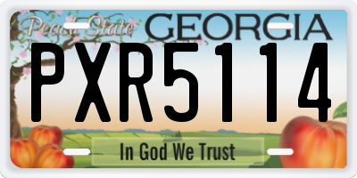 GA license plate PXR5114