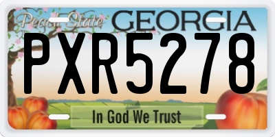 GA license plate PXR5278