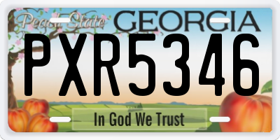GA license plate PXR5346