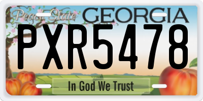 GA license plate PXR5478