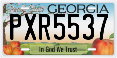 GA license plate PXR5537