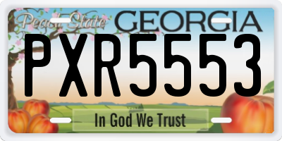 GA license plate PXR5553