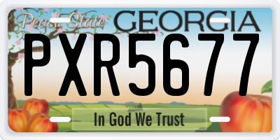 GA license plate PXR5677