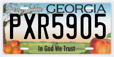 GA license plate PXR5905