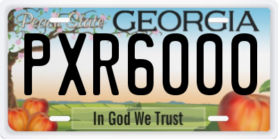 GA license plate PXR6000