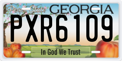 GA license plate PXR6109