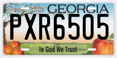 GA license plate PXR6505
